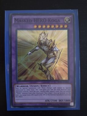 Masked HERO Koga Collectible Game Card - Purple & Gold